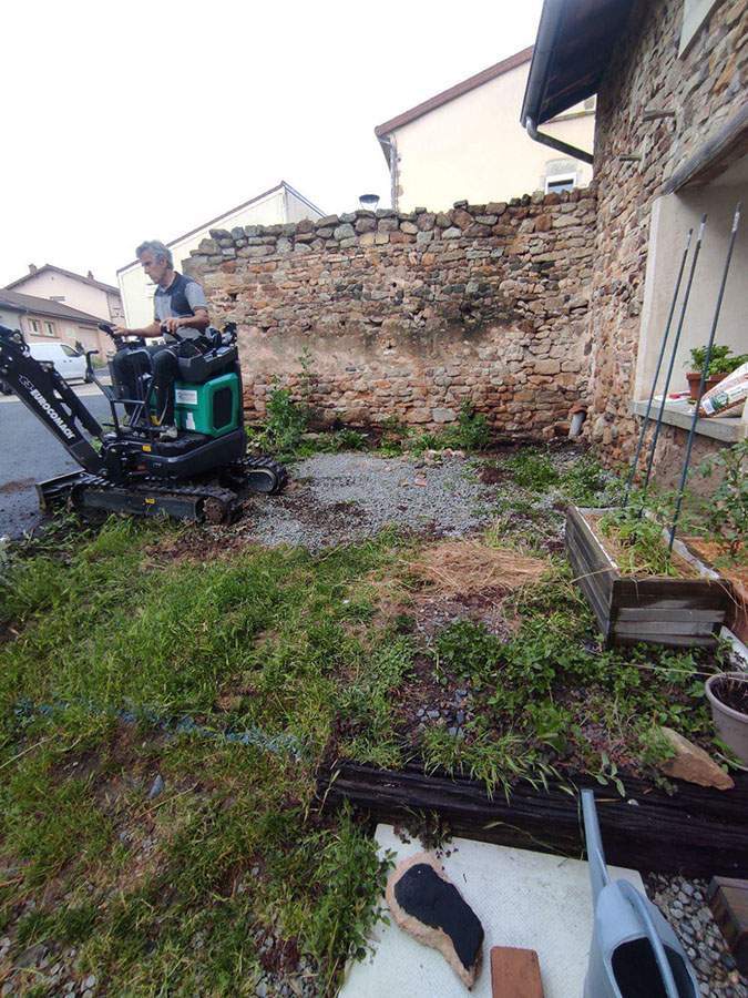 Création terrasse pavés Bouzel